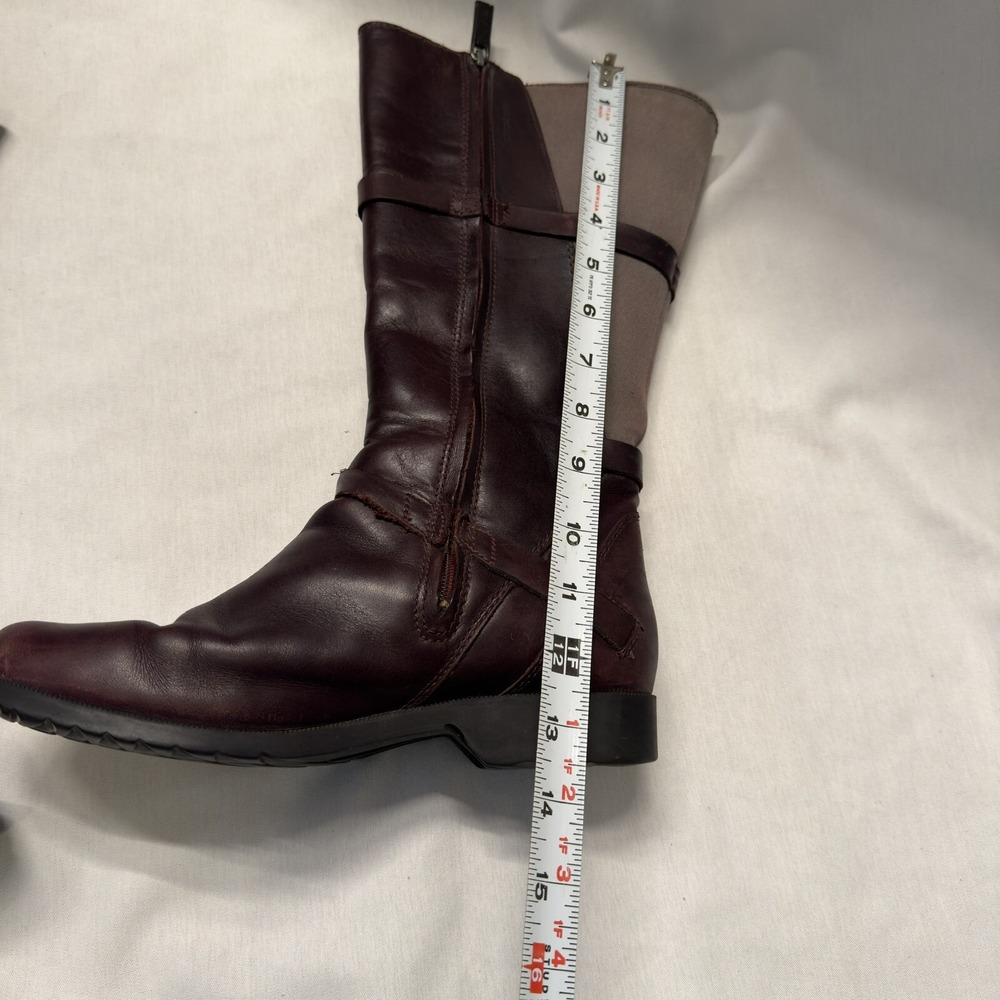 TEVA De La Vina Tall Knee High Waterproof Burgundy Leather Riding Boots 7.5 - Picture 9 of 10